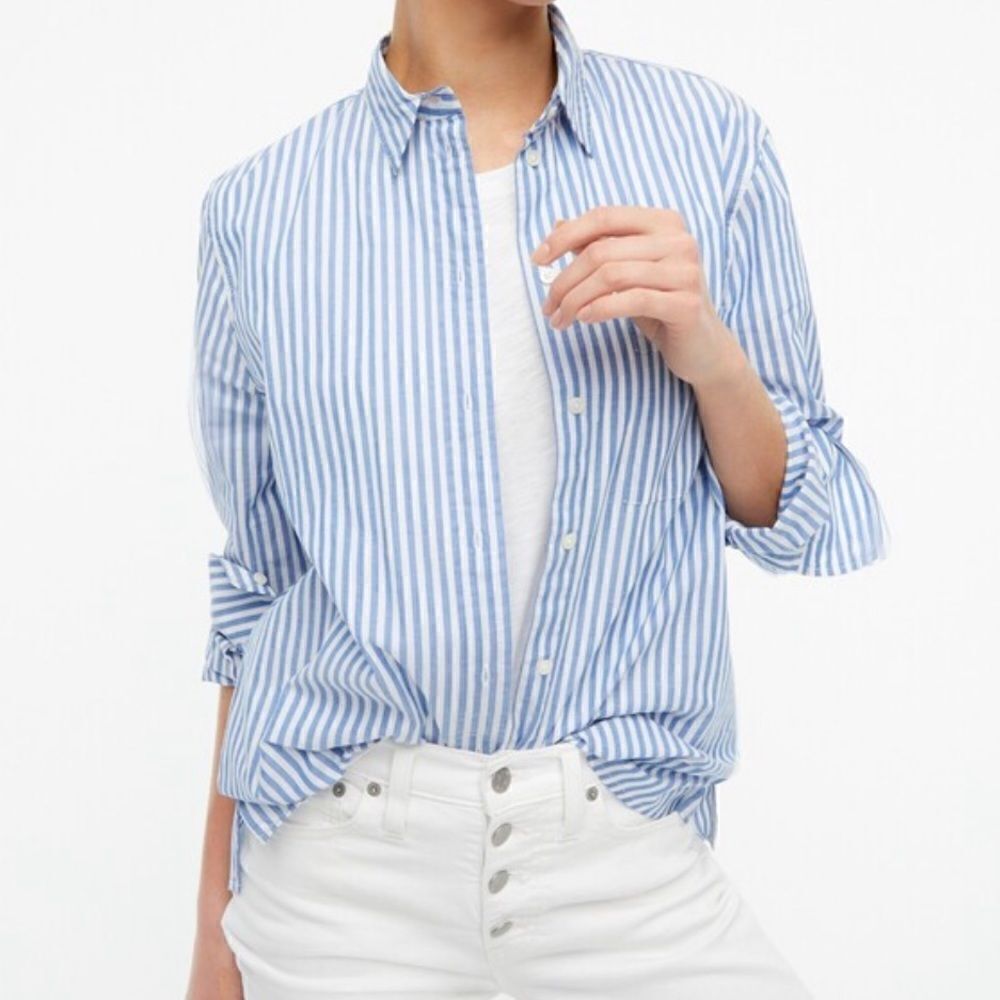 J.Crew High-low Relaxed Button-up NWT - image 1